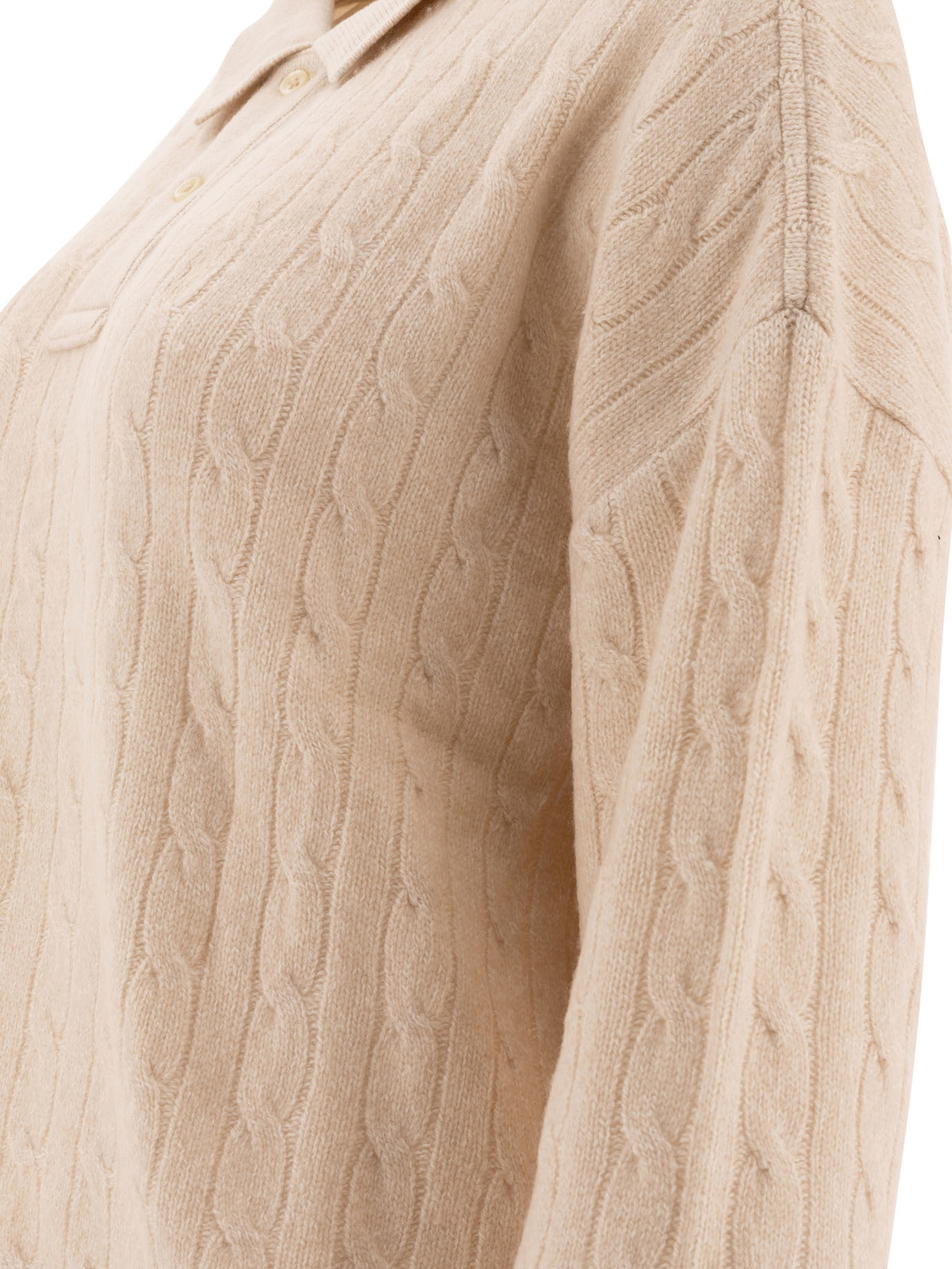 Polo Ralph Lauren Brand-embroidered Wool And Cashmere-blend Polo Shirt In Nude
