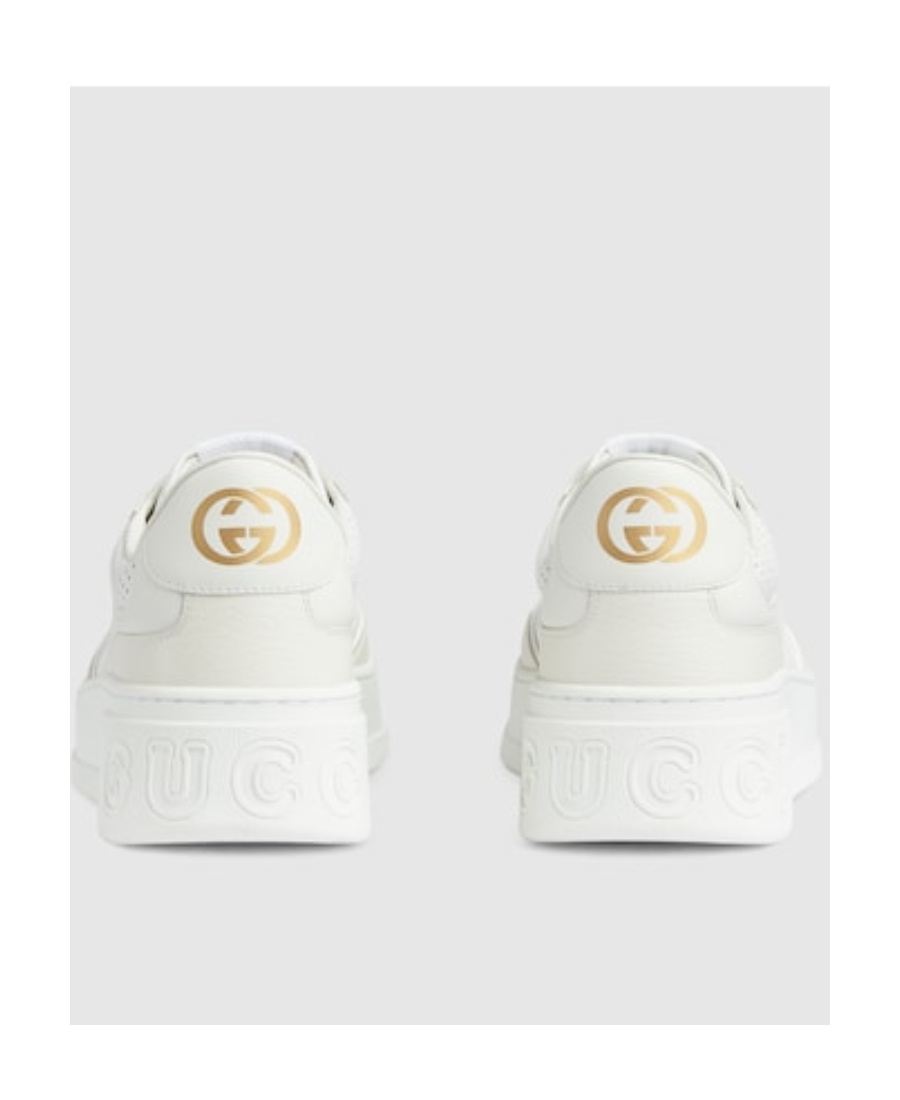 Gucci Gg Supreme-canvas 55mmm Leather Sneakers In White