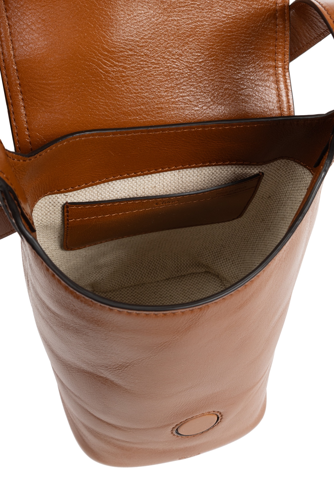 Chloé Mini Leather Saddle Bag In Brown
