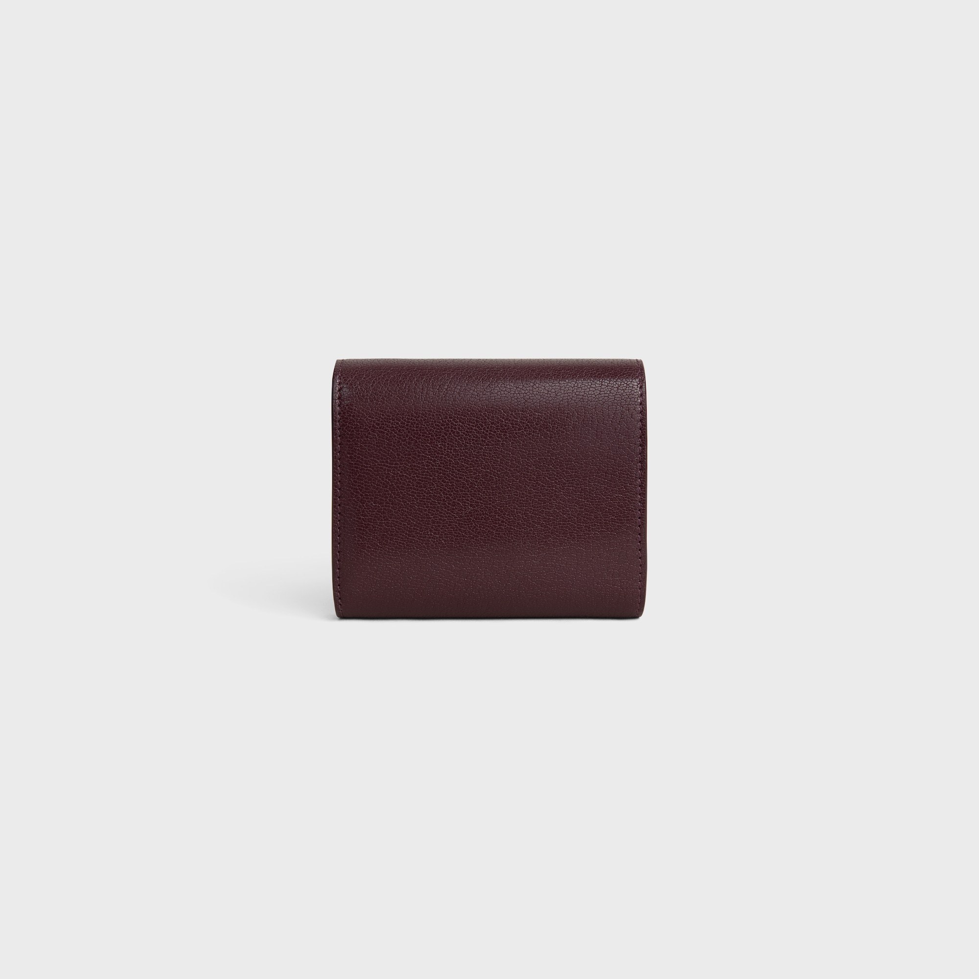 Celine Triomphe Small Flap Wallet In Burgundy
