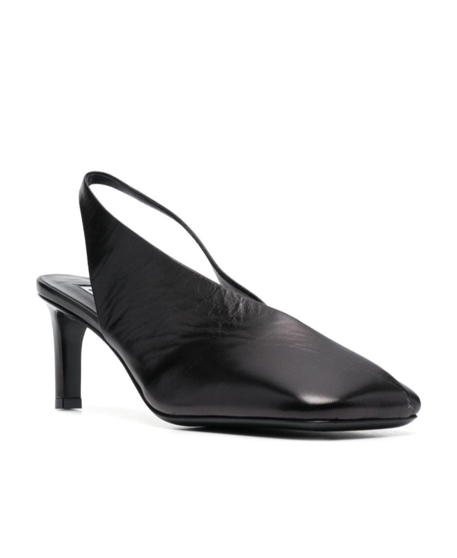 Jil Sander 75mm Square-toe Leather Pumps In Black
