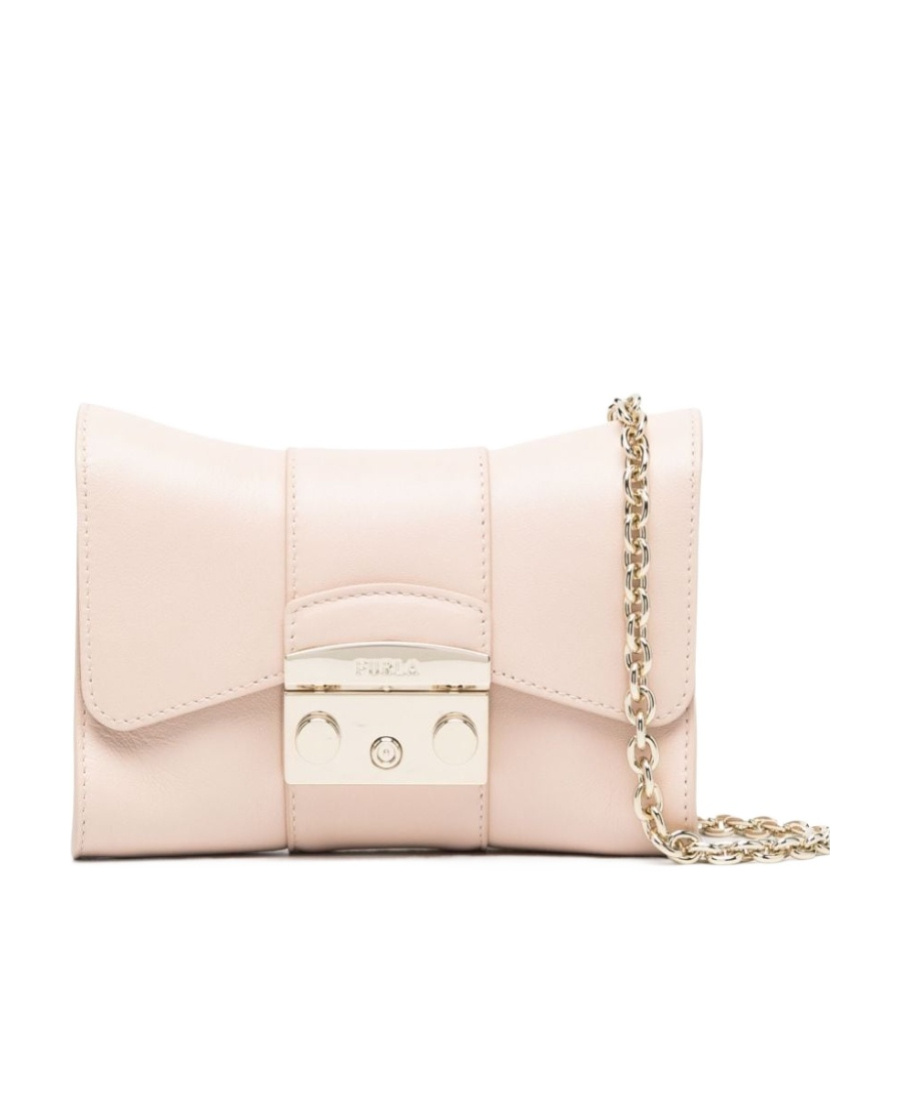 Furla Metropolis Leather Crossbody Mini Bag In Nude