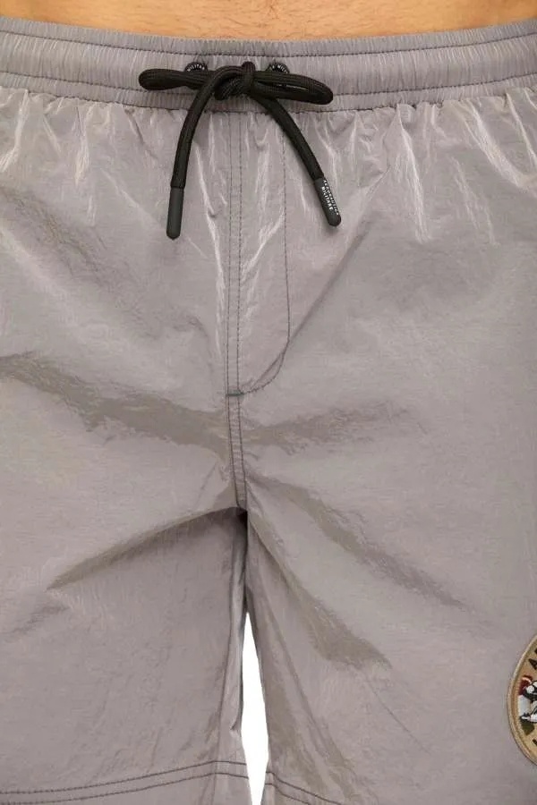 Aeronautica Militare Elastic Waist Swimming Trunks In Iron-gray