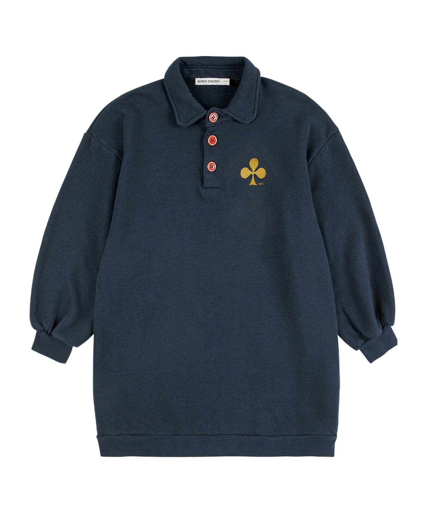Bobo Choses Clover Polo Sweatshirt Dress In Blue
