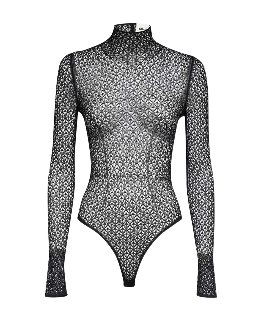 Khaite High-necked Long-sleeved Jumpsuit In Gray