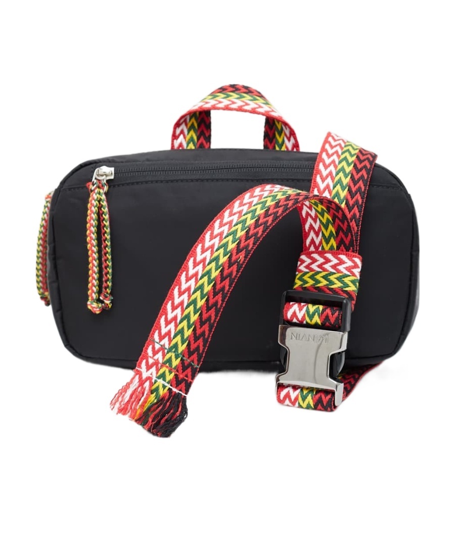 Lanvin Chevron Woven Pattern Belt Bag In Nude