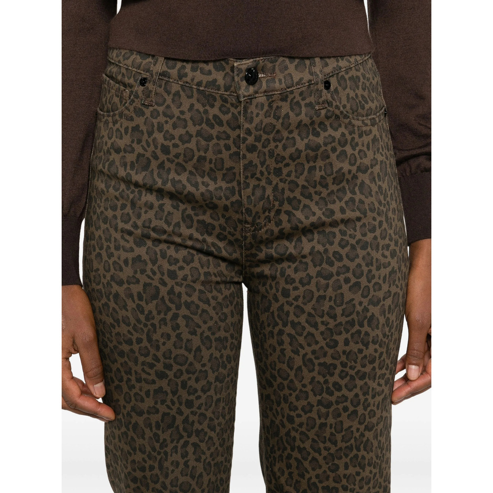 Frame Leopard-print Jeans In Brown