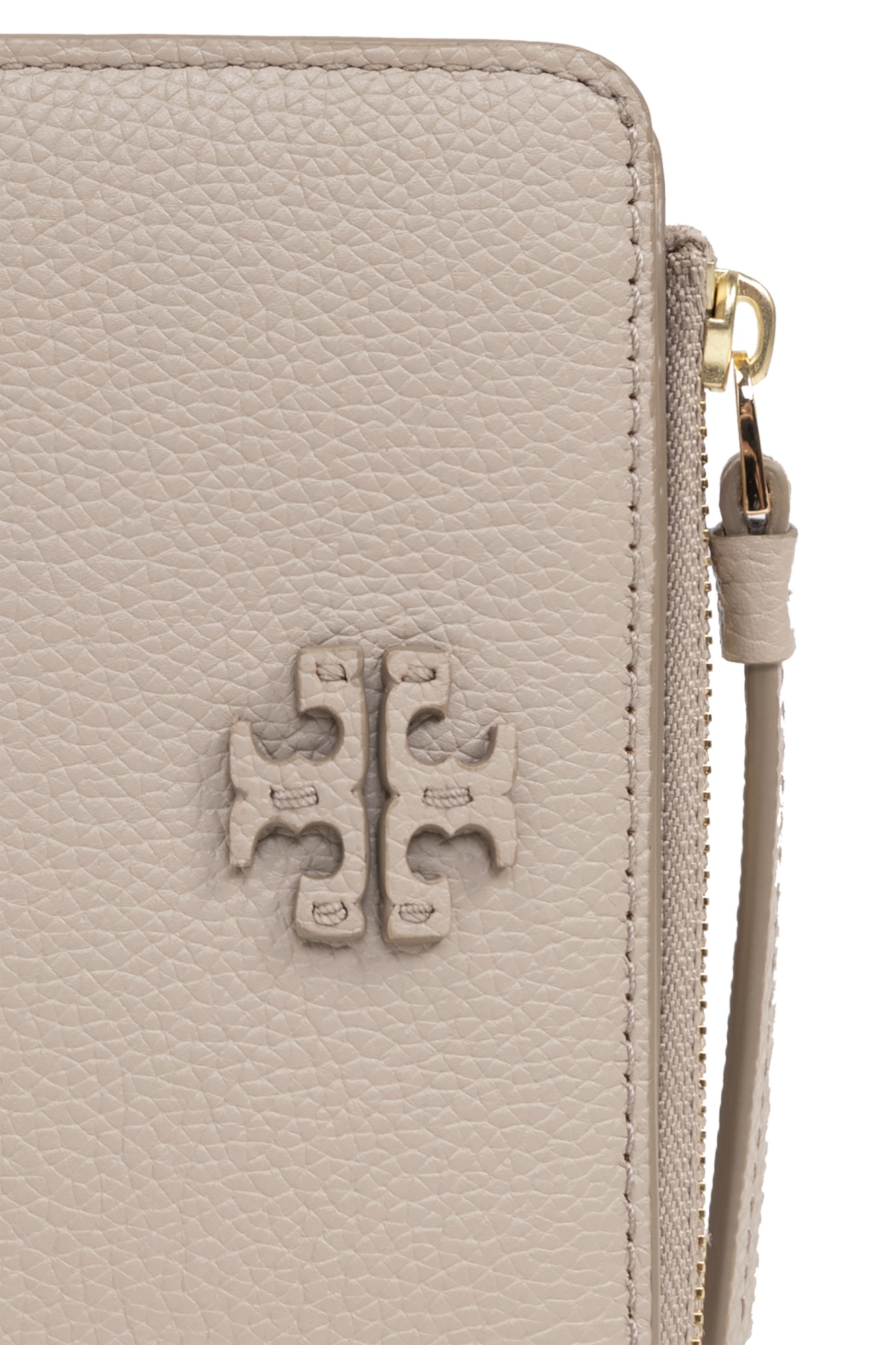 Tory Burch Leather Wallet With Logo In Nude