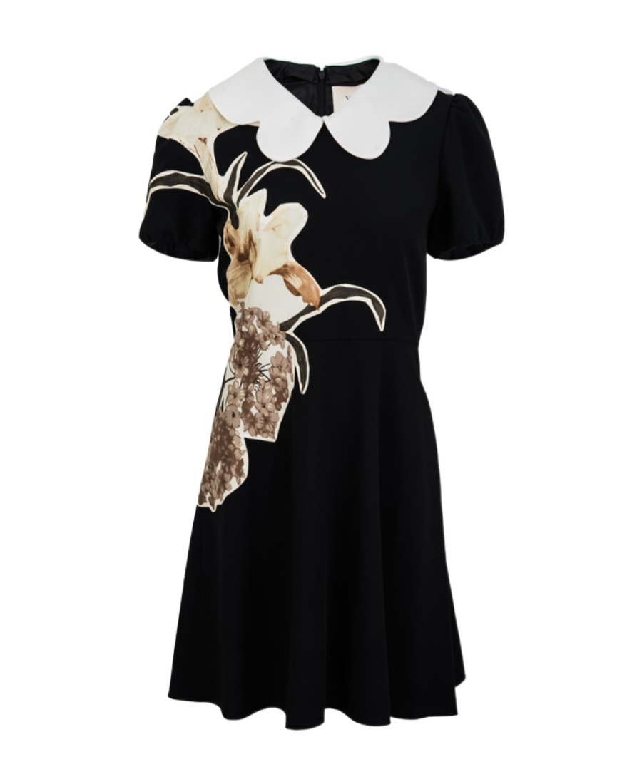 VALENTINO FLORAL PATTERN SHORT-SLEEVED DRESS