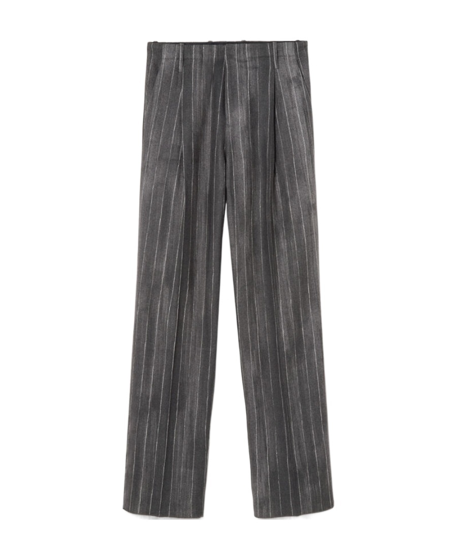 Versace Striped Tailored Trousers In Black