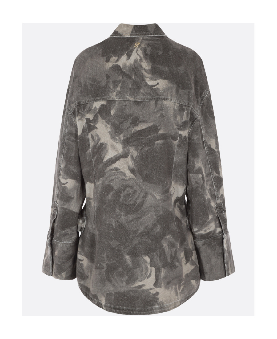 Blumarine Jean Camouflage-print Jacket In Black