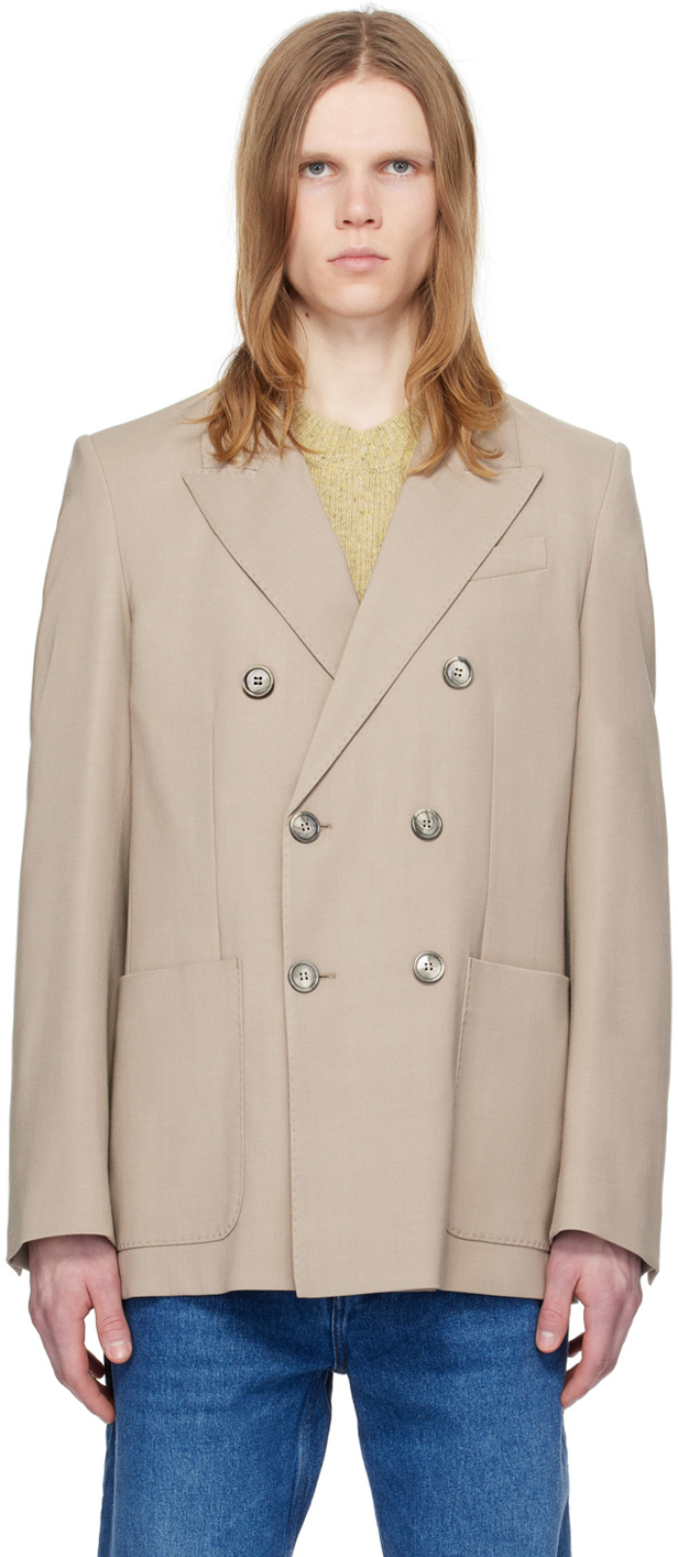 Ami Alexandre Mattiussi Double Breasted Jacket Neutrals For Men In Nude