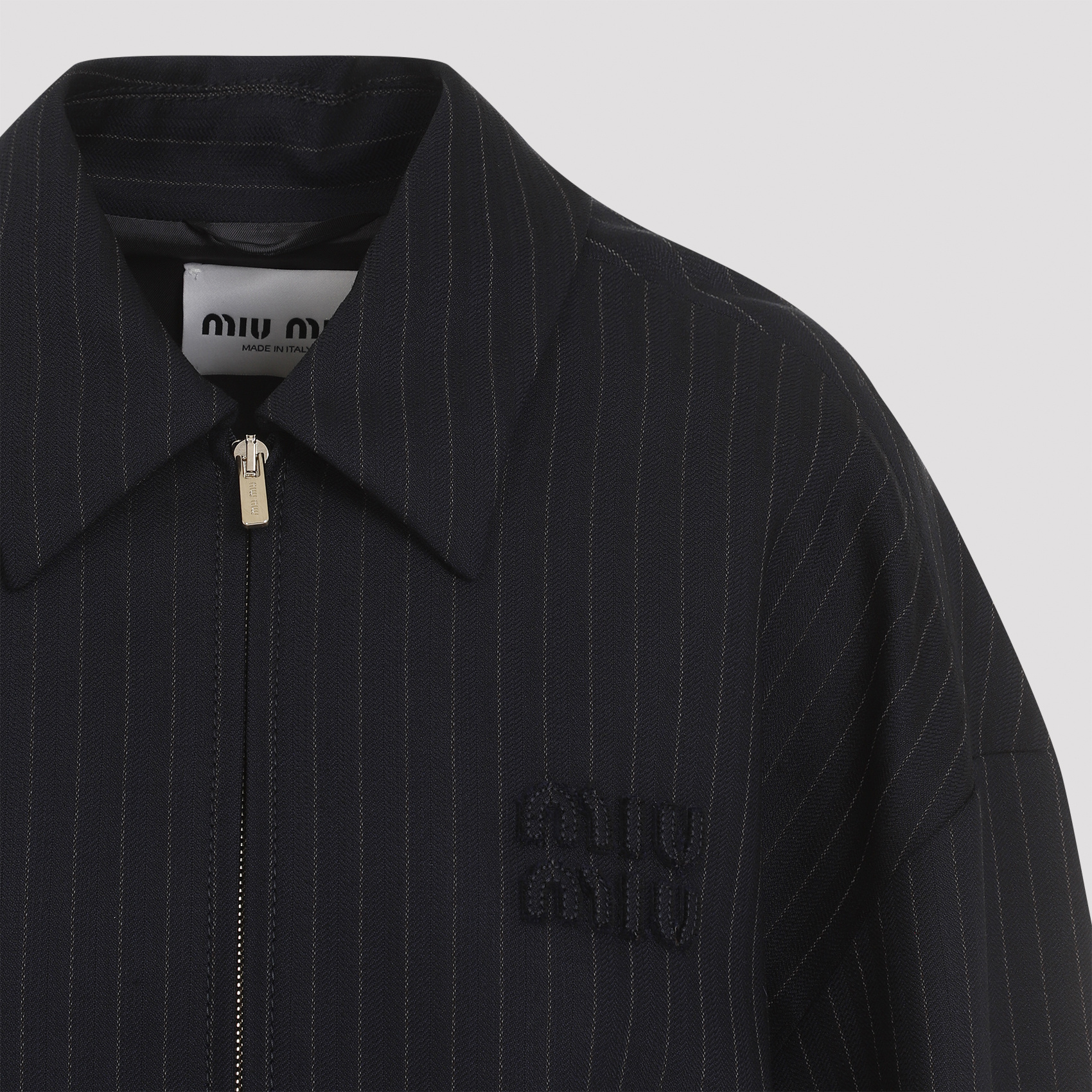 MIU MIU PINSTRIPE BLOUSON JACKET