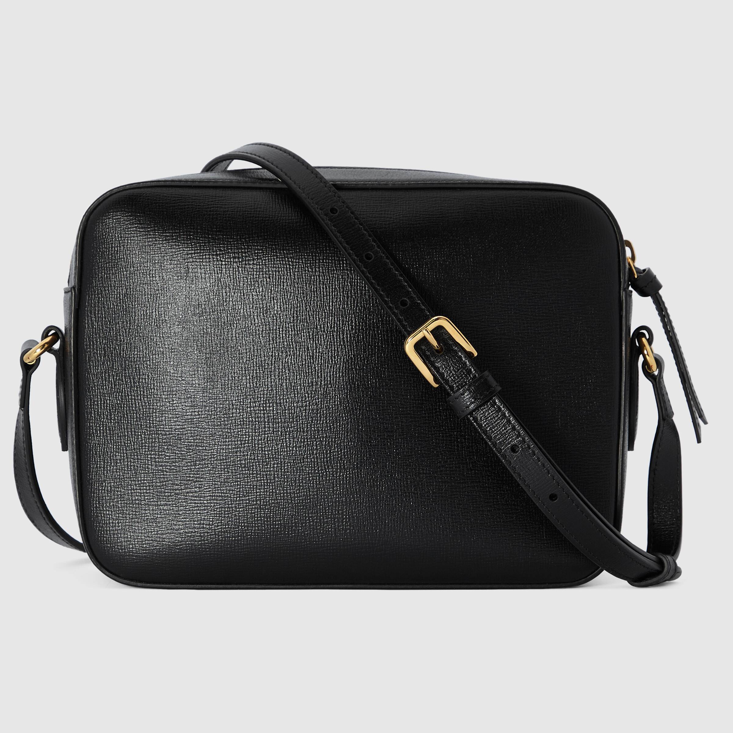 Gucci Horsebit 1955 Leather Crossbody Bag In Black