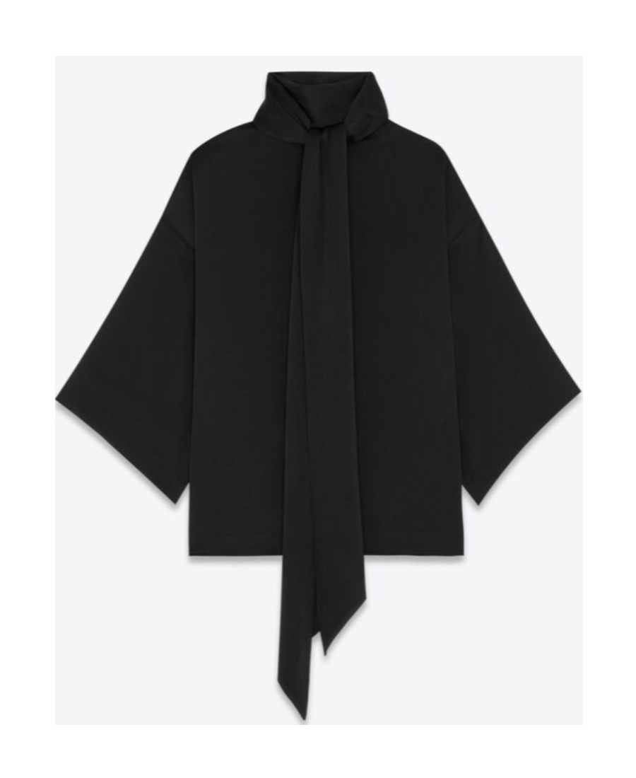 Saint Laurent Blouse In Crepe Satin In Black