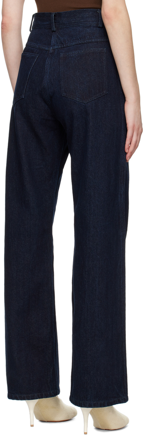 Christopher Esber Denim Trousers With Belt Loops In Navy Blue