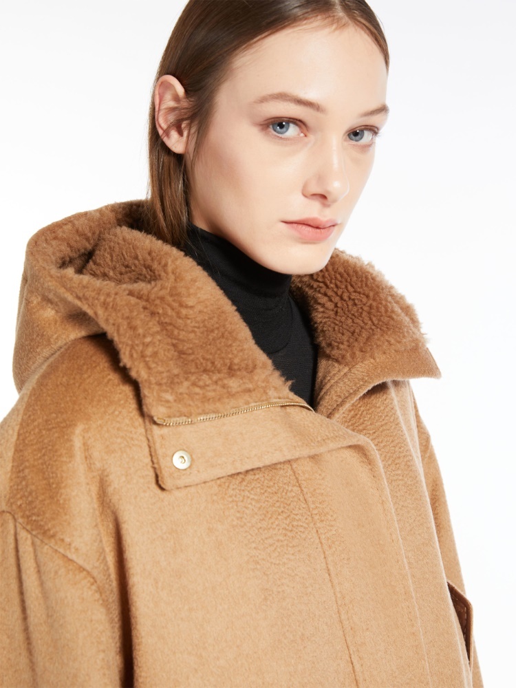 Max Mara Dionea Hooded Parka In Nude