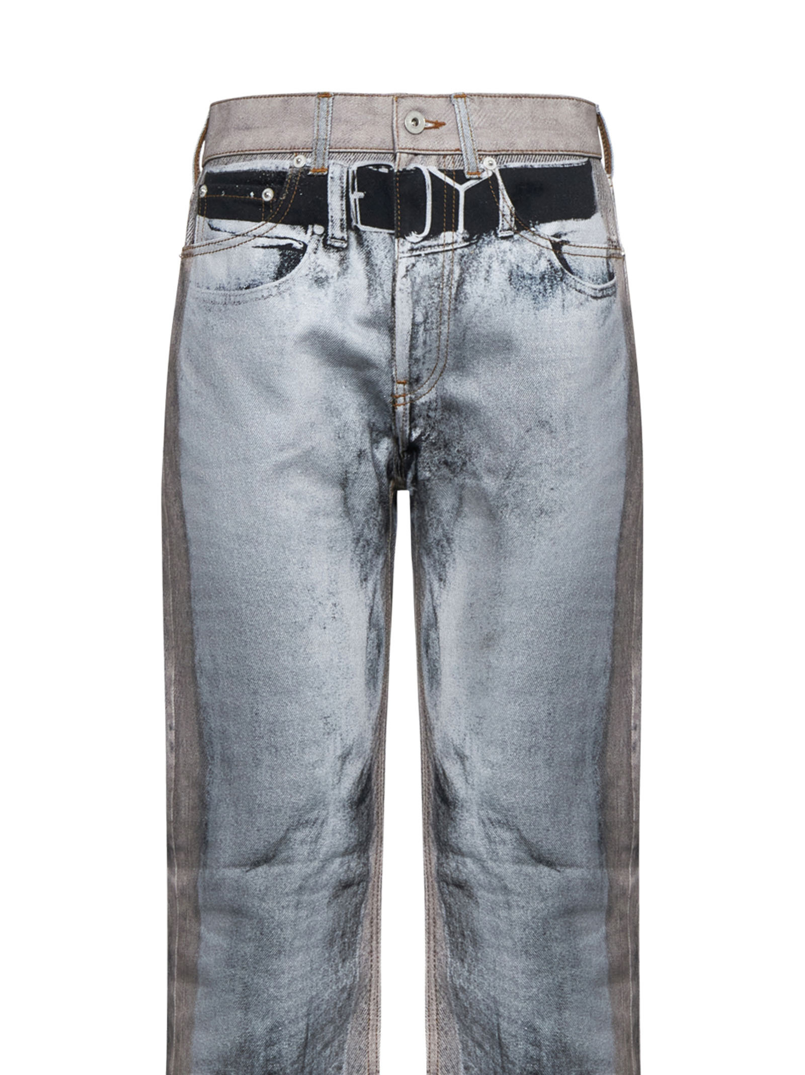 Shop Y/project Trompe L'oeil Jeans In Gray