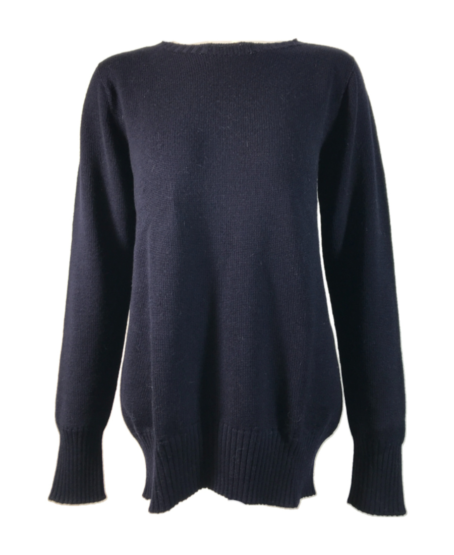 Max Mara Long-sleeved Knitted Sweater In Black