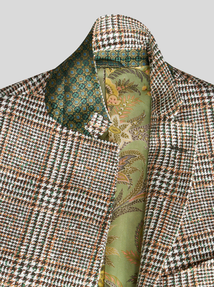 Etro Checked Houndstooth Blazer In Nude