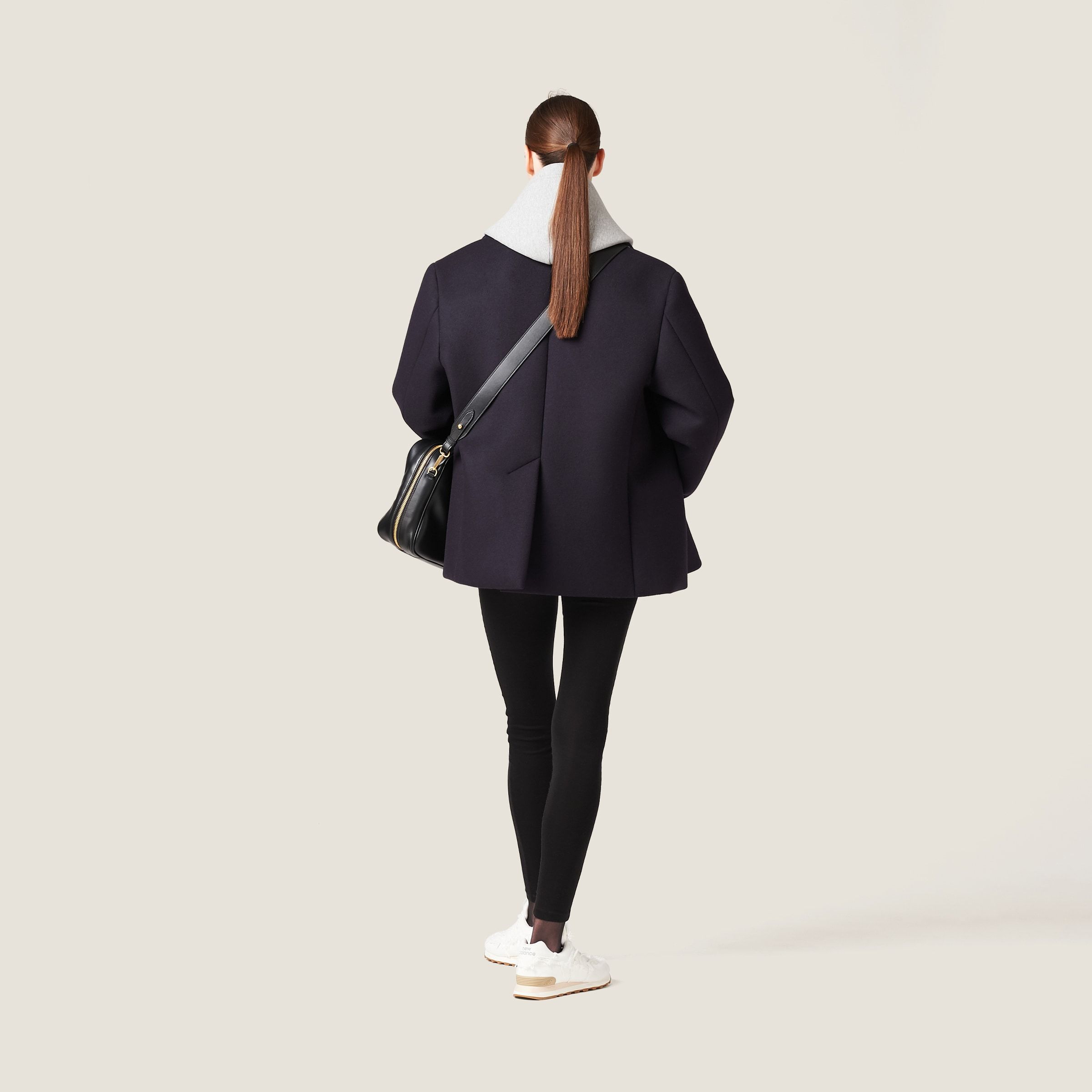 Miu Miu Double-breasted Wool Peacoat In Blue