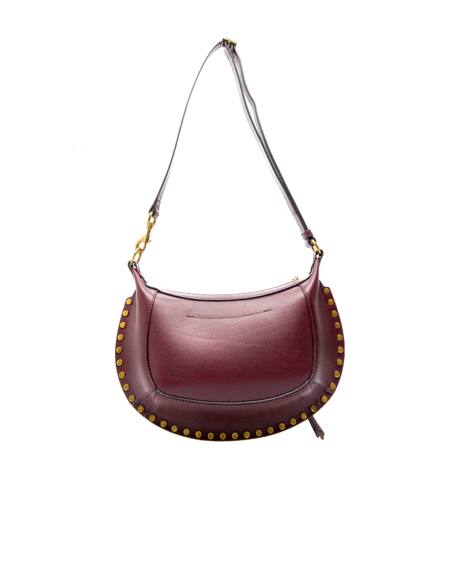 Isabel Marant Oskan Moon Small Leather Shoulder Bag In Red
