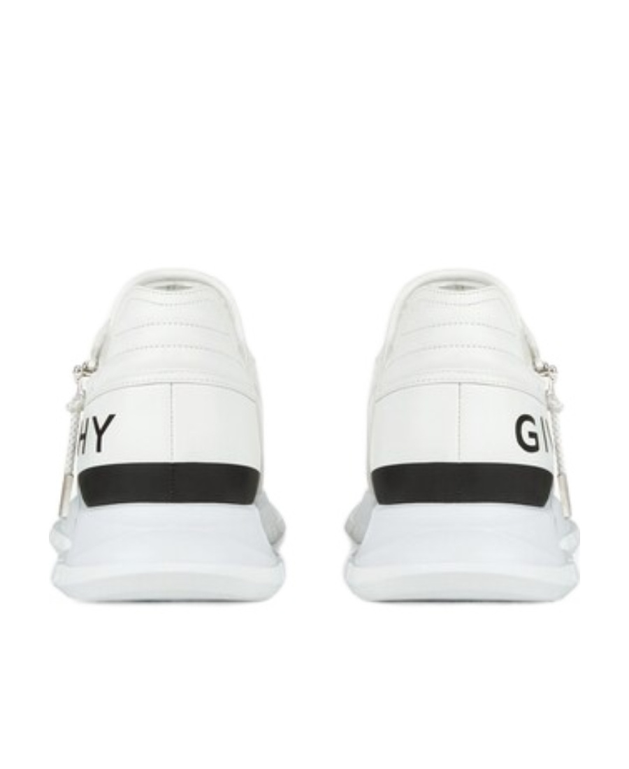 Shop Givenchy Spectre Runner Sneakers In Leather With Zip In White