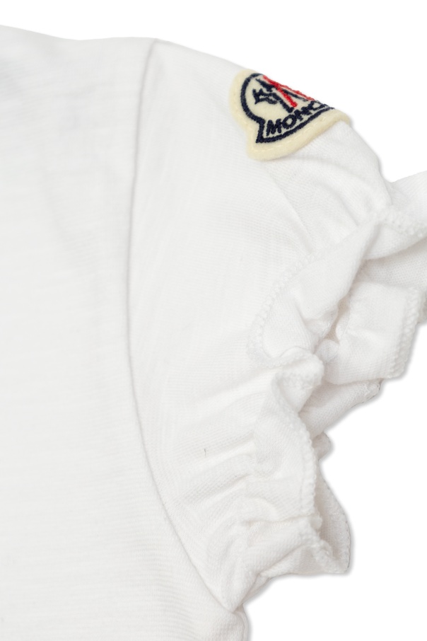 Moncler Open-necked Black Shirt In White