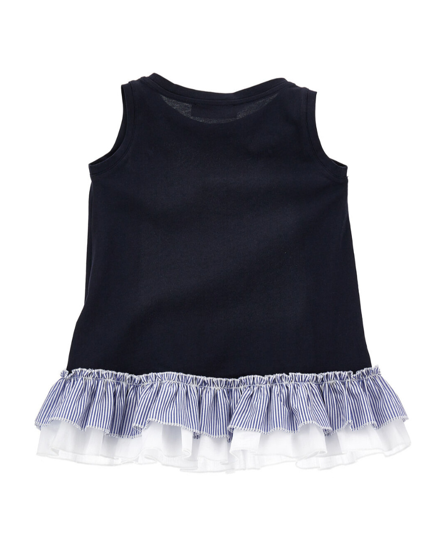 MONNALISA EMBROIDERED RUFFLE-TRIM MINI DRESS