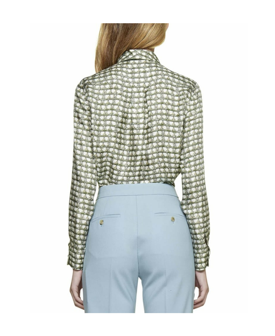 Max Mara Graphic Printed Long-sleeved Shirt In White