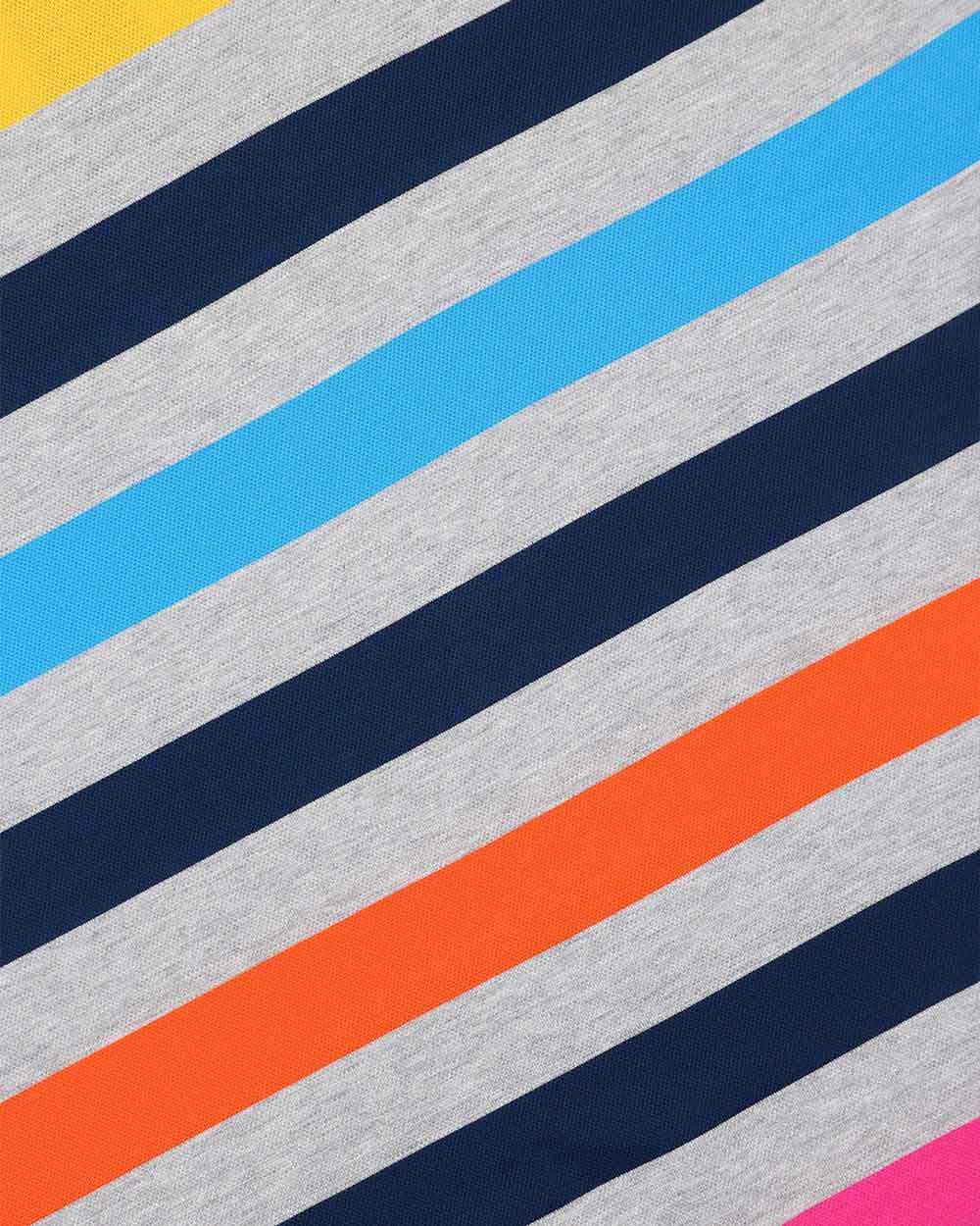 Shop Paul & Shark Striped Short-sleeved Polo Shirt In Gray