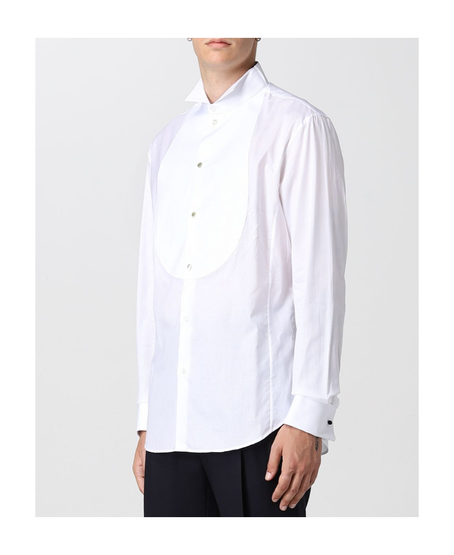 Giorgio Armani Long-sleeved Cotton Shirt In White