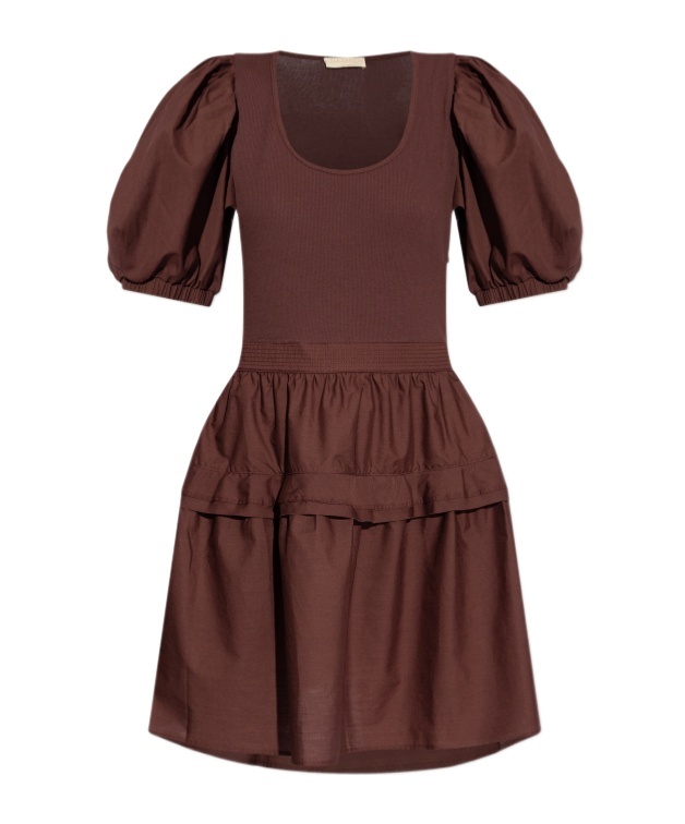 Ulla Johnson Tilda Puff-sleeve Cotton Dress In Red