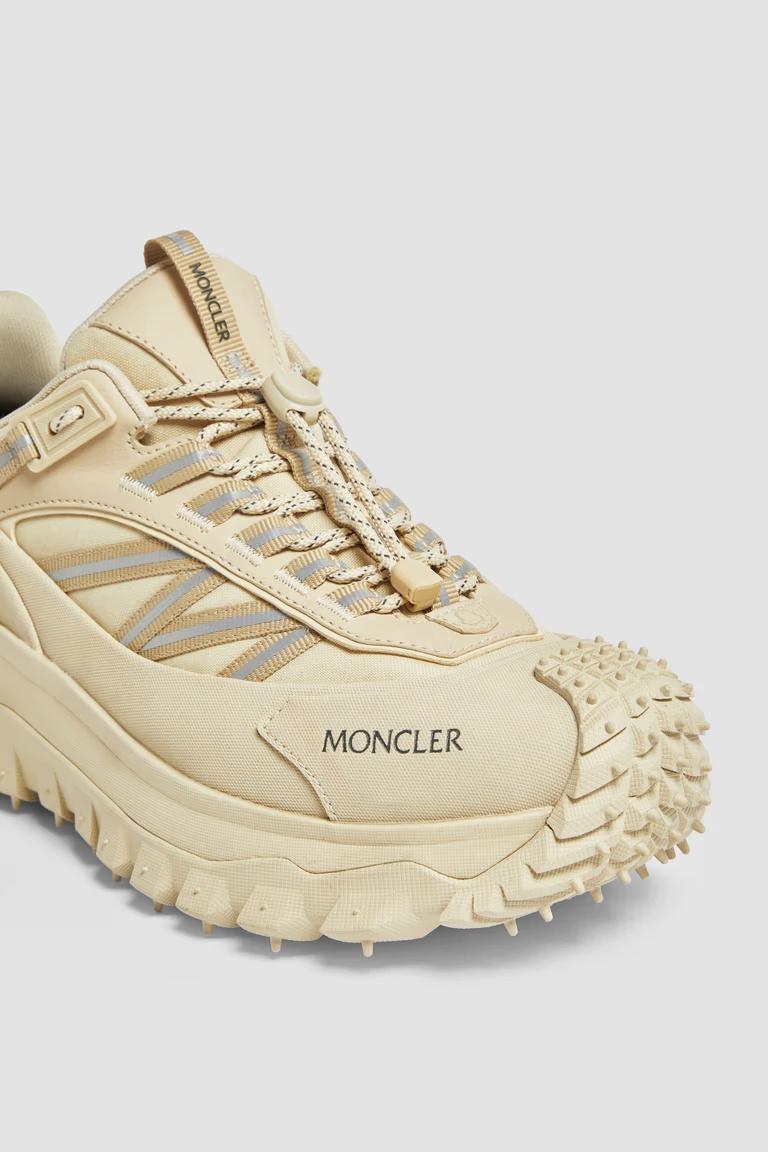 Moncler Beige Fabric Trailgrip Gtx Sneakers In Nude