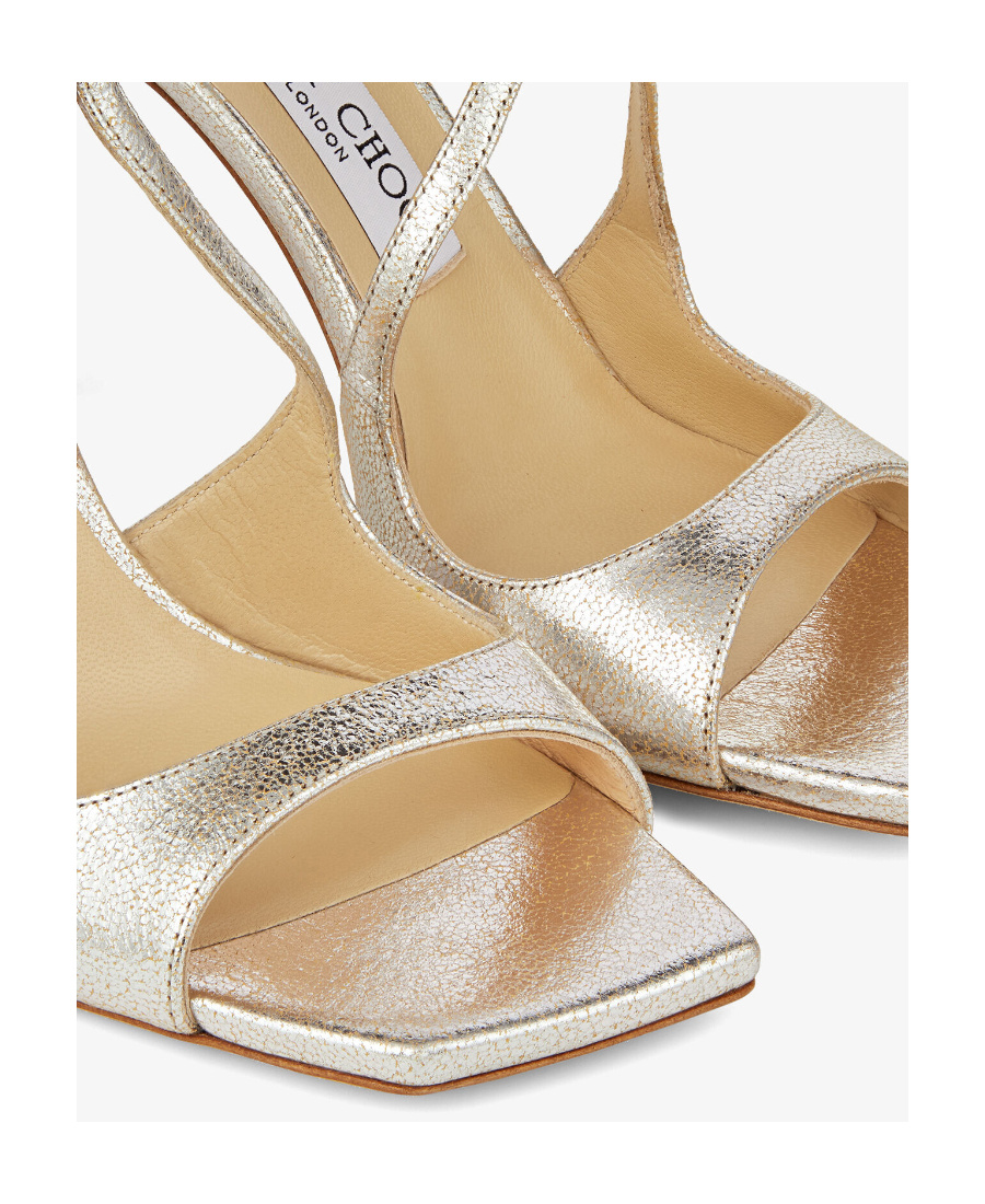 Jimmy Choo Azia 95 Glittered Sandals In Gold