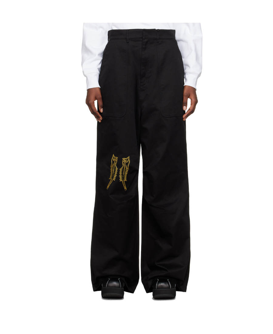 We11 Done Logo Embroidered Casual Pants In Black