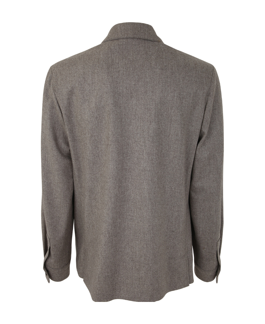 Zegna Button-fastening Wool Shirt Jacket In Gray