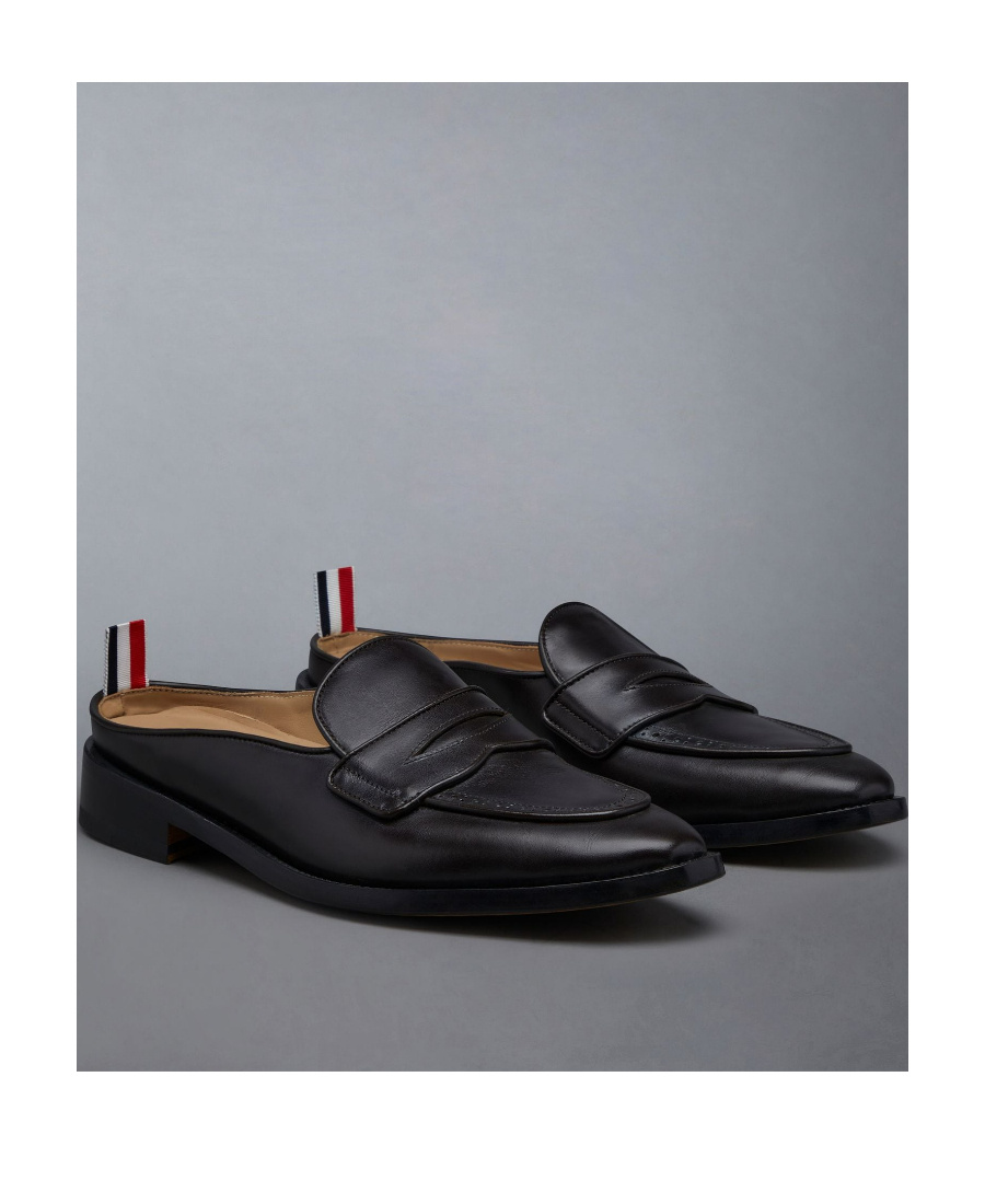 Thom Browne Varsity Slip-on Penny Loafers In Black
