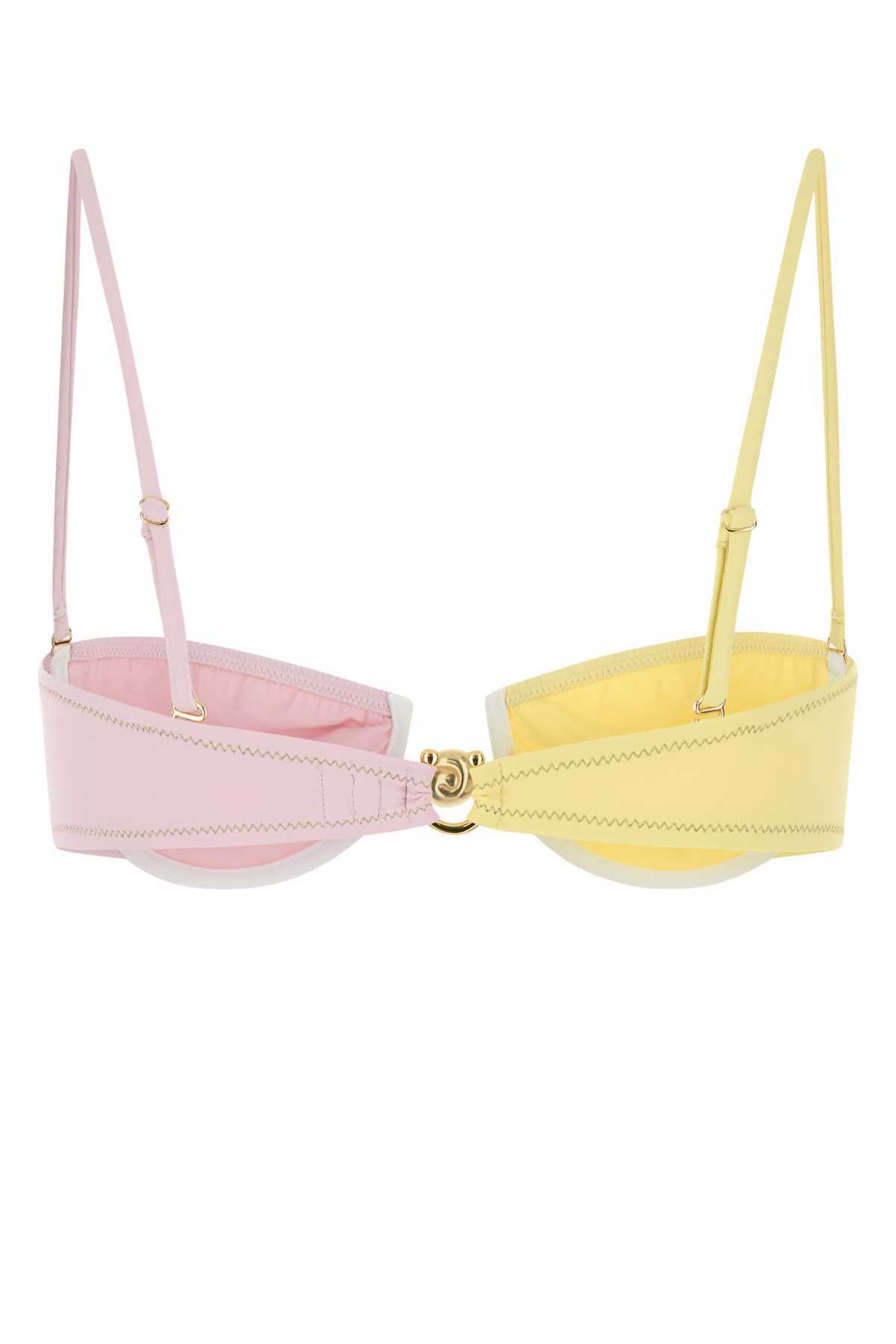 Reina Olga Colorblock Bikini Top In Multi