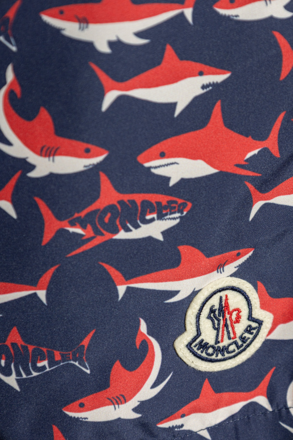 Moncler Men's Printed Swim Shorts In Multicolor