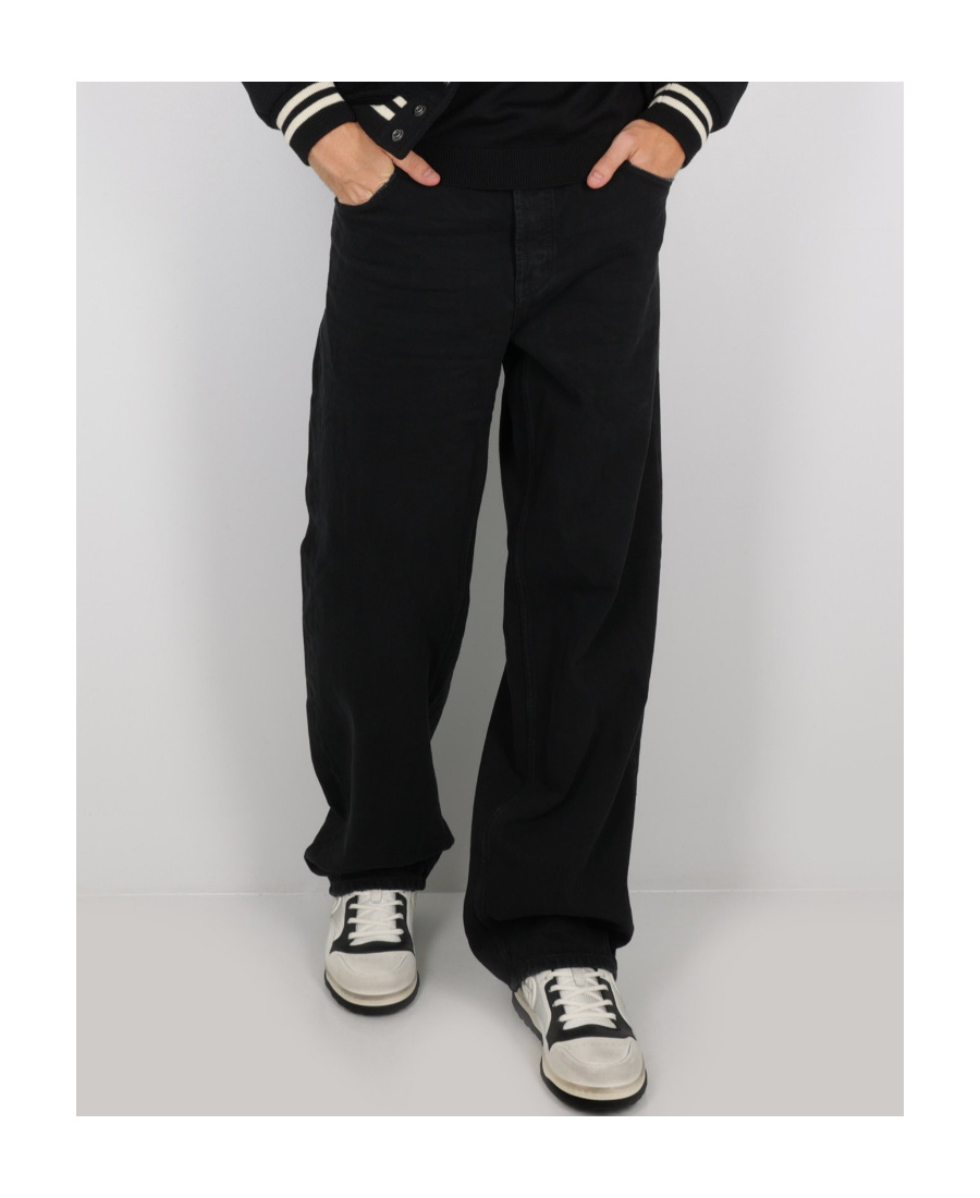 Saint Laurent Mick Long Straight-leg Jeans In Black