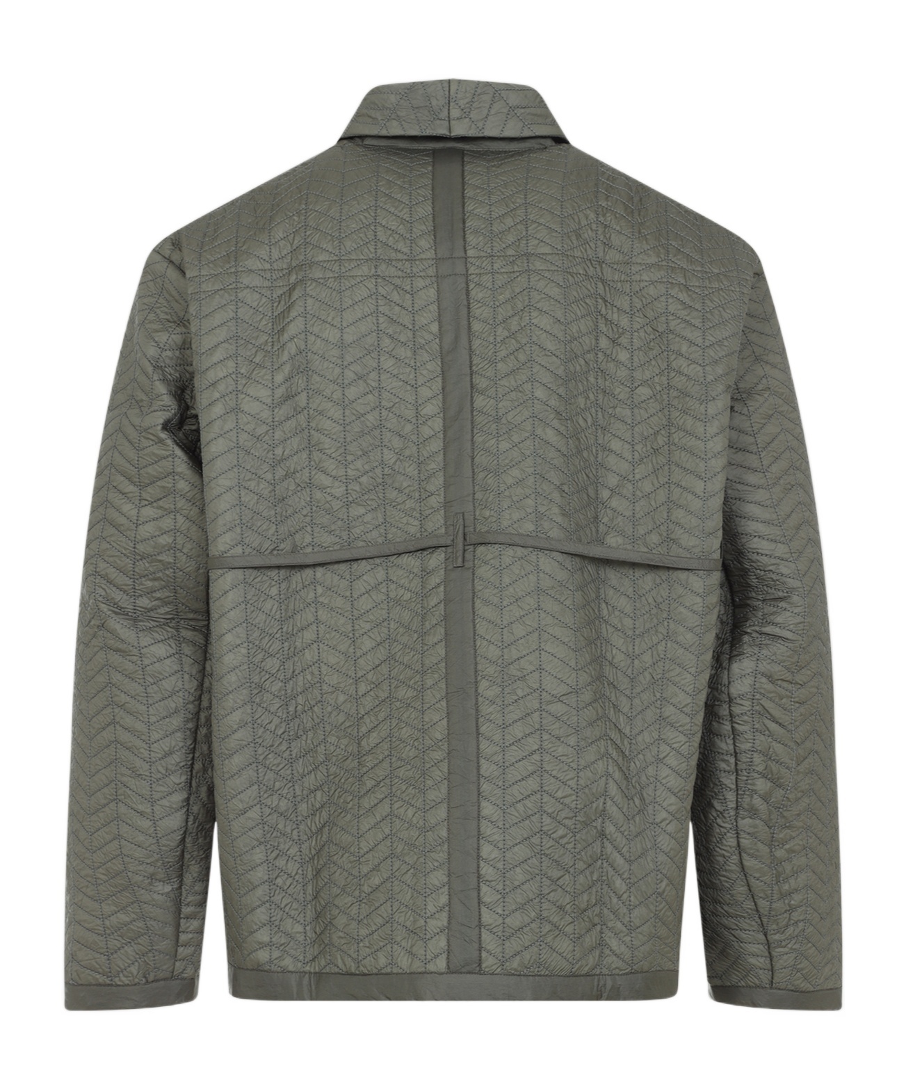 Craig Green Quilted Cotton Blend Jacket With Adjustable Drawstring In Gray