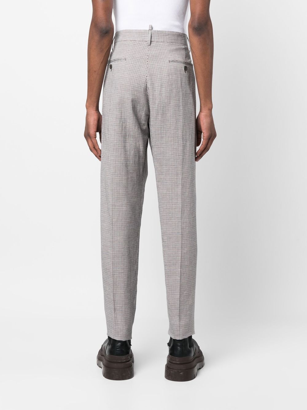 Shop Dsquared2 Tailored Houndstooth Patterned Trousers In Gray