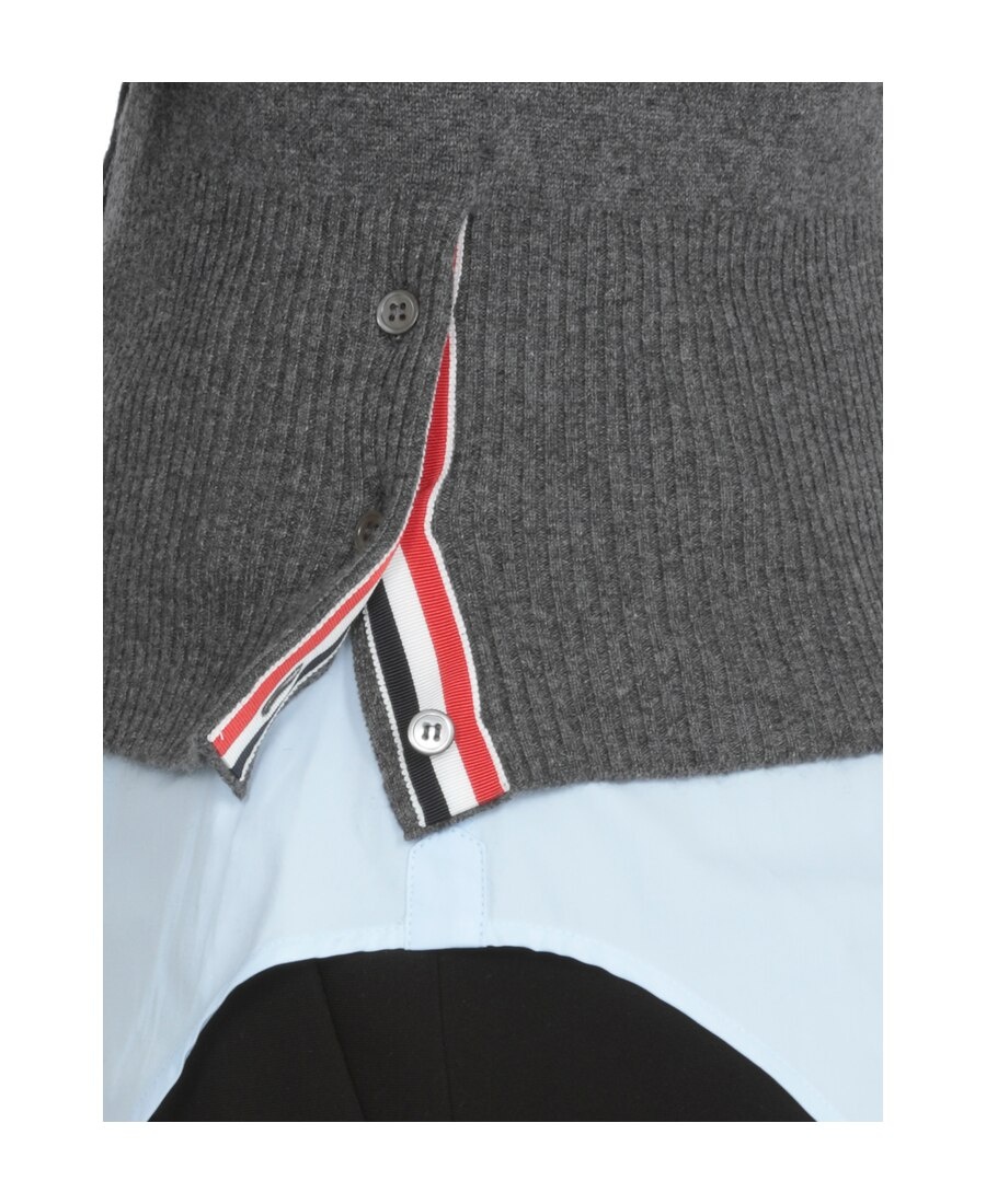 Thom Browne 4-bar Merino Wool Cardigan In Black
