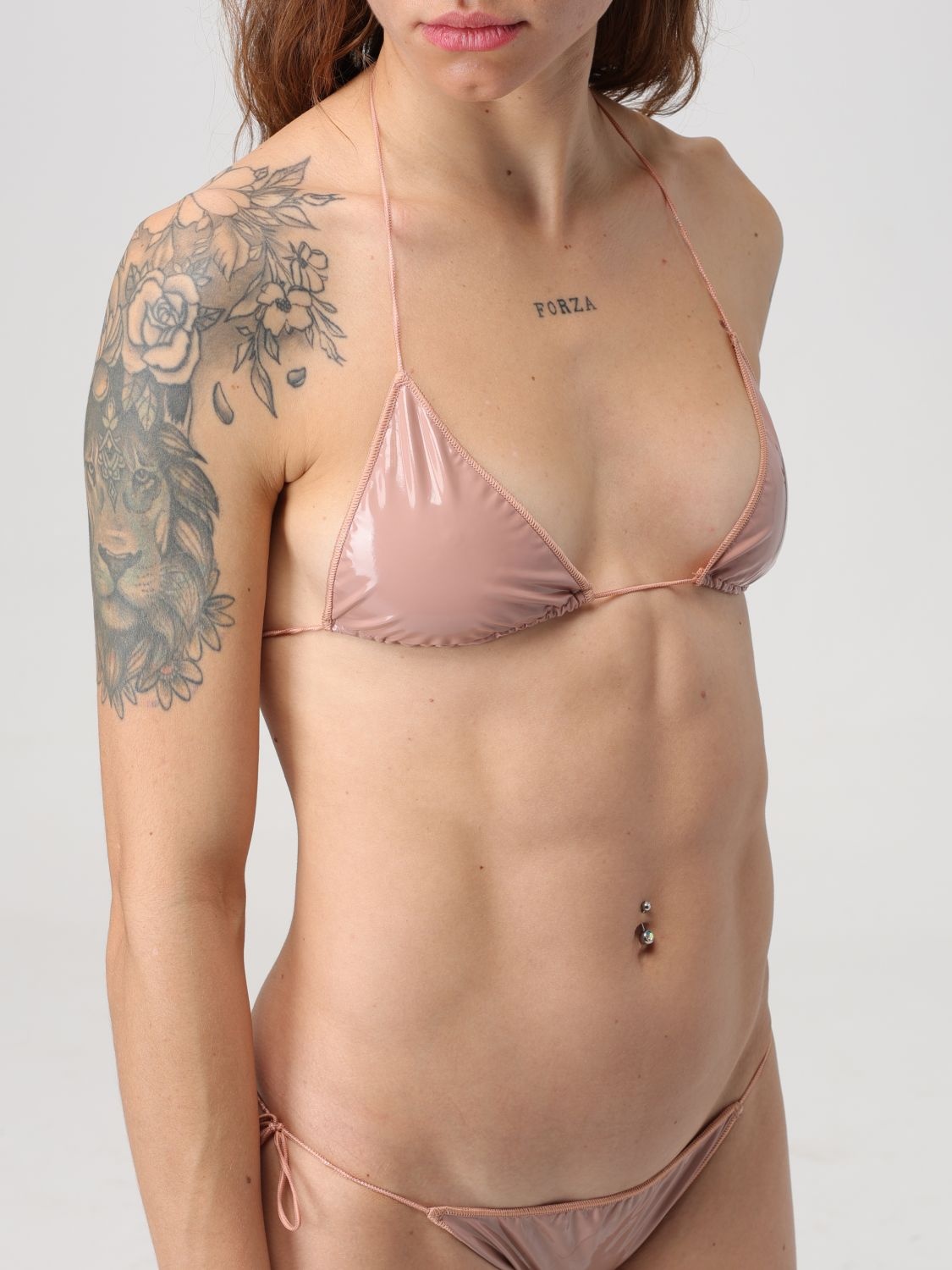Oseree High-shine Finish Bikini Set In White