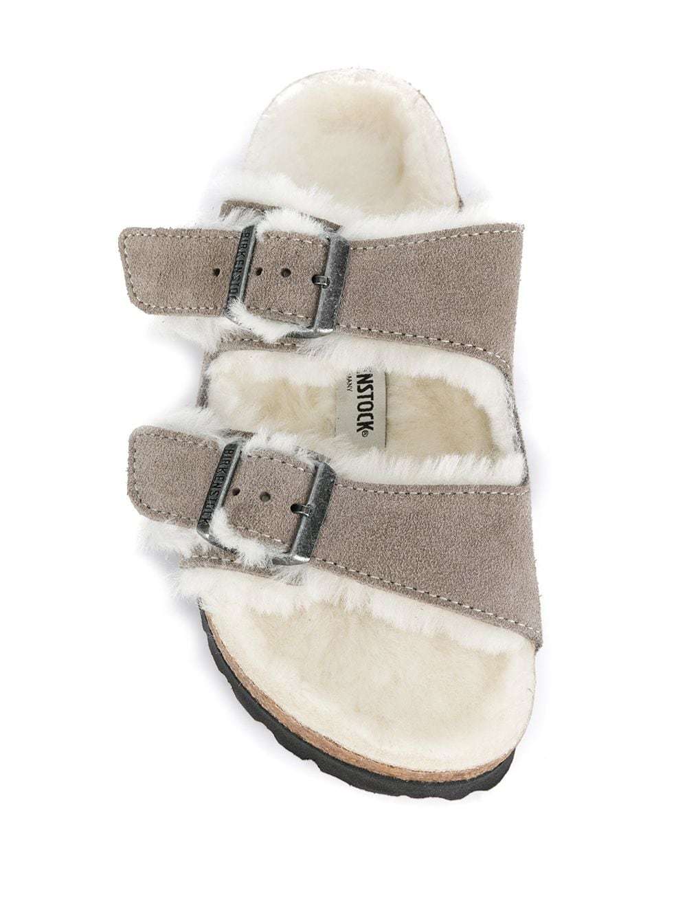 Shop Birkenstock Logo Sandals In Nude