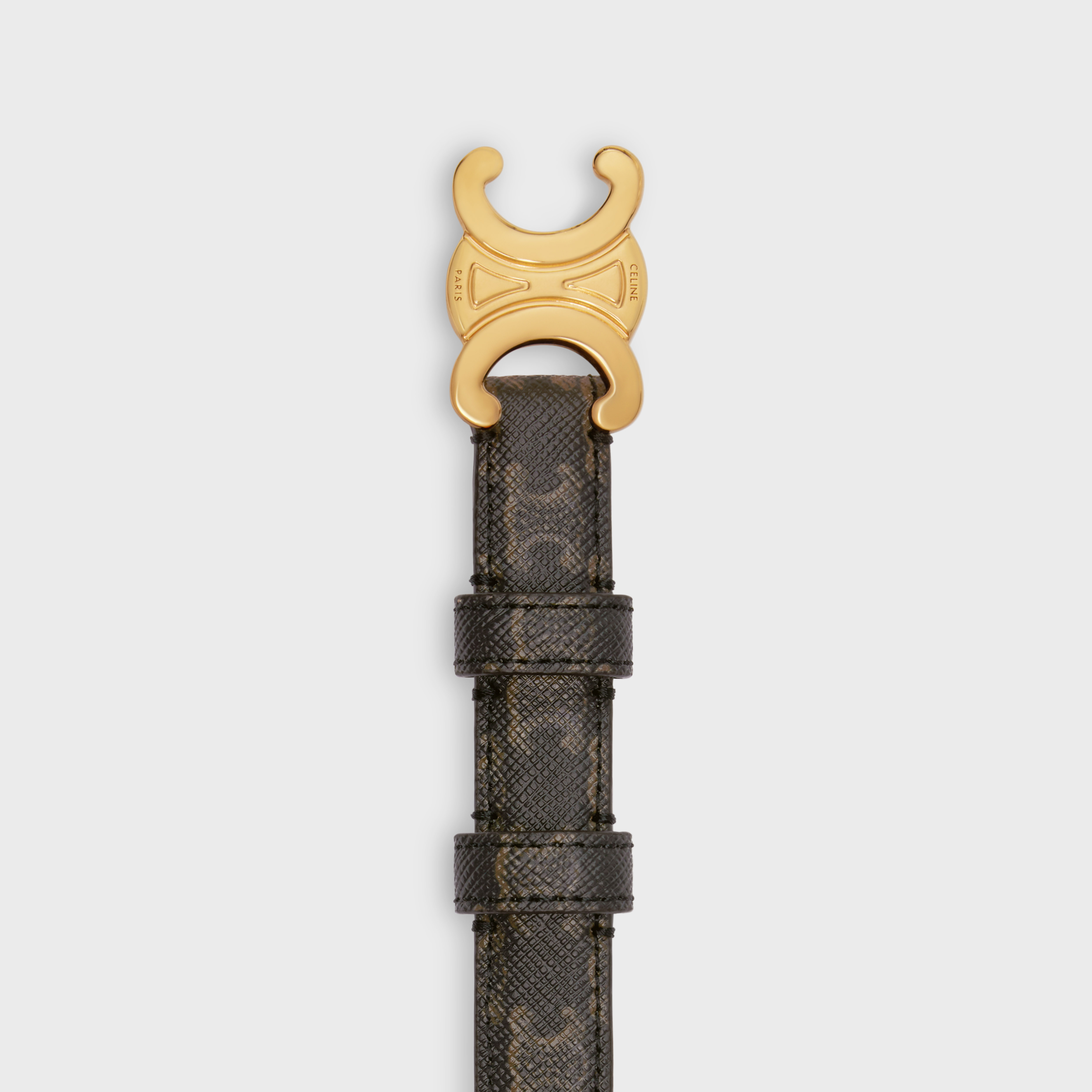 Celine Small Triomphe Belt In Black