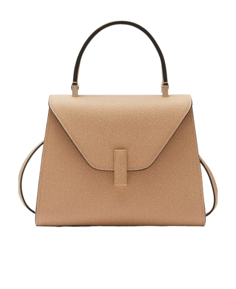 Valextra Tonal Plaque Crossbody Bag In Nude