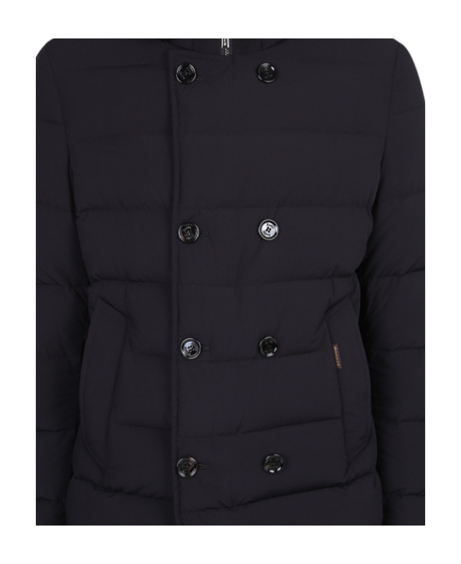 Moorer Double-breasted Hooded Quilted Down Jacket In Black