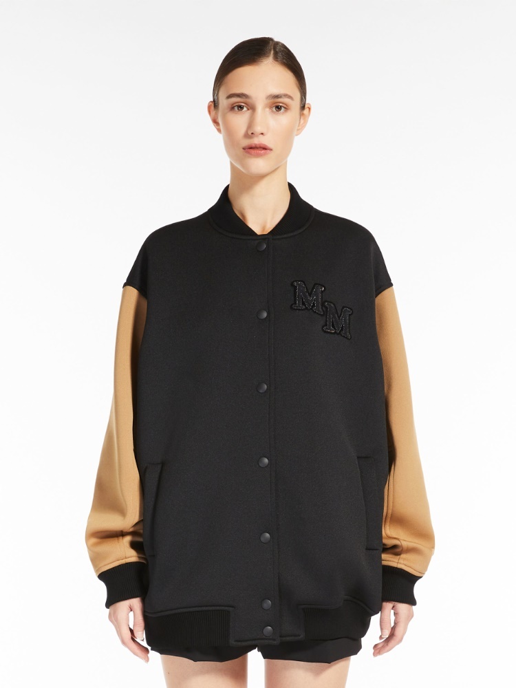 Max Mara Plain Knitted Pilot Casual Jacket In Black